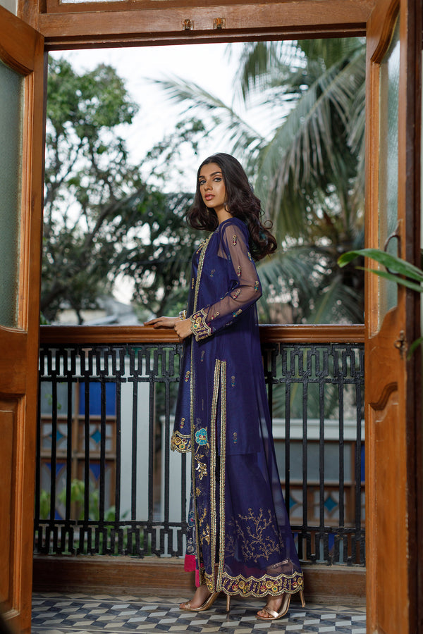 Wahajmkhan | Bahar Begum Formals | NAVY BEGUM JACKET - Pakistani Clothes for women, in United Kingdom and United States