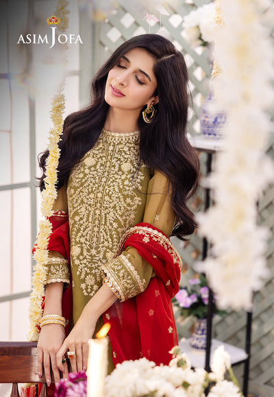 Asim Jofa | Dhanak Rang Collection |  AJCF-26 - Hoorain Designer Wear - Pakistani Ladies Branded Stitched Clothes in United Kingdom, United states, CA and Australia