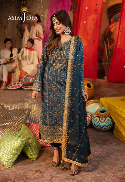 Asim Jofa | Chamak Damak Festive 24 | AJCD-01 - Hoorain Designer Wear - Pakistani Ladies Branded Stitched Clothes in United Kingdom, United states, CA and Australia