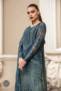 Maria B | Luxury Chiffon Collection | Teal Blue - Pakistani Clothes for women, in United Kingdom and United States