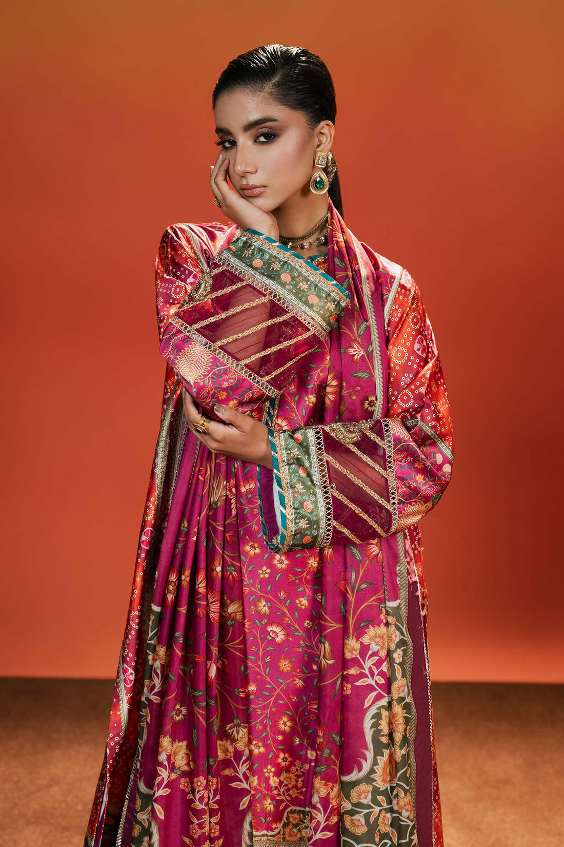 Maria B | Luxury Pret Pre Fall | MPS-EF26-01R1-Pink and Orange
