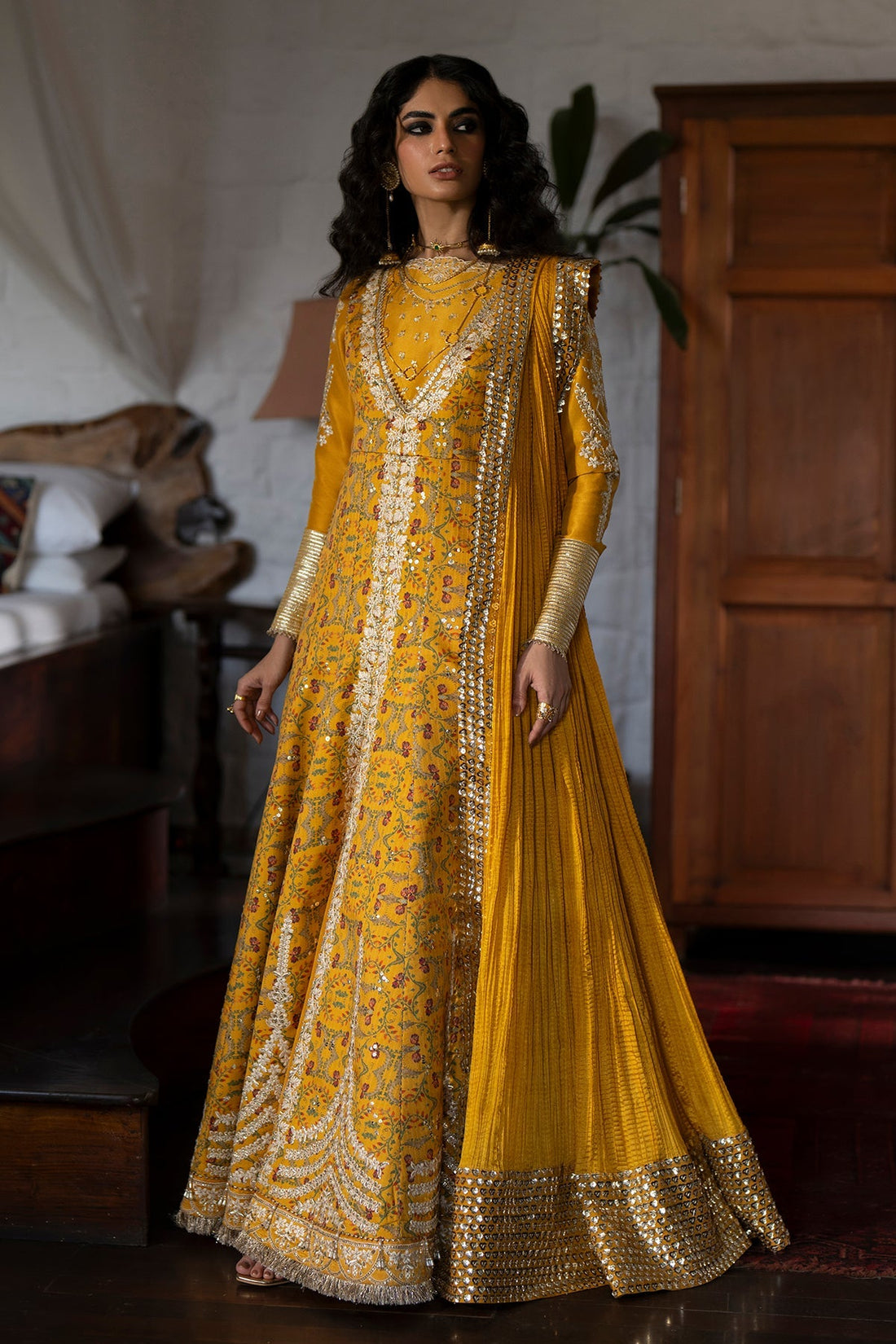 Saad Bin Shahzad silk Formals | Wedding Dresses UK Tagged "Mustard Yellow" Hoorain Designer Wear Saad Bin Shahzad silk Formals | Wedding Dresses UK Tagged "Mustard Yellow" Hoorain Designer Wear