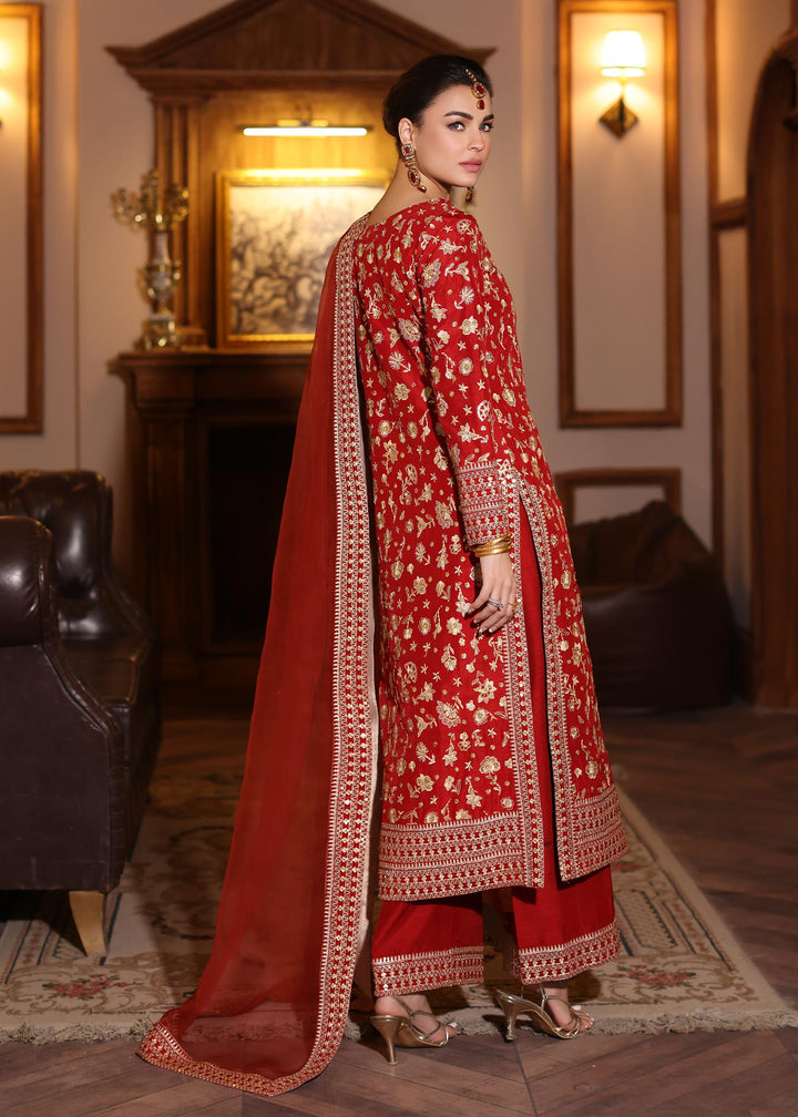 Waqas Shah | Meh-E-Nur | RED ROSE - Hoorain Designer Wear - Pakistani Designer Clothes for women, in United Kingdom, United states, CA and Australia