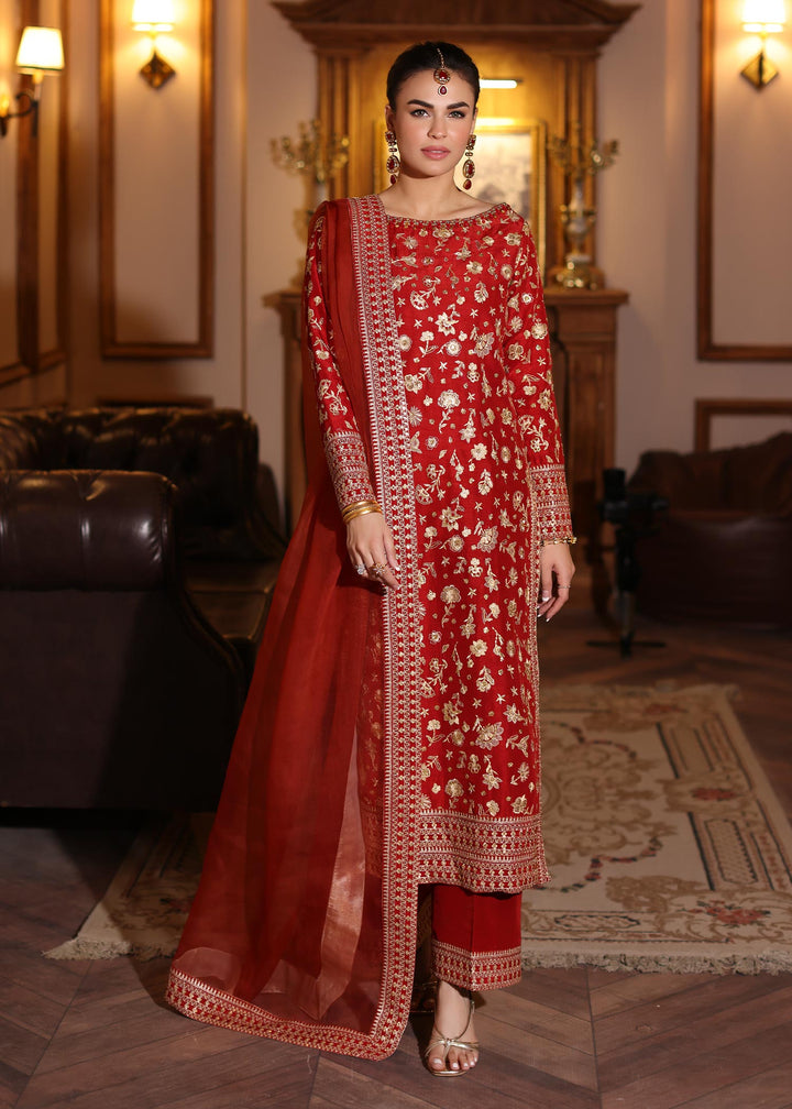 Waqas Shah | Meh-E-Nur | RED ROSE - Hoorain Designer Wear - Pakistani Designer Clothes for women, in United Kingdom, United states, CA and Australia