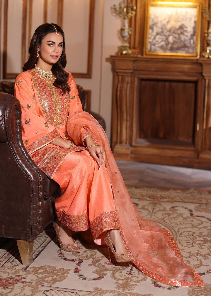 Waqas Shah | Meh-E-Nur | BLUSH - Hoorain Designer Wear - Pakistani Ladies Branded Stitched Clothes in United Kingdom, United states, CA and Australia