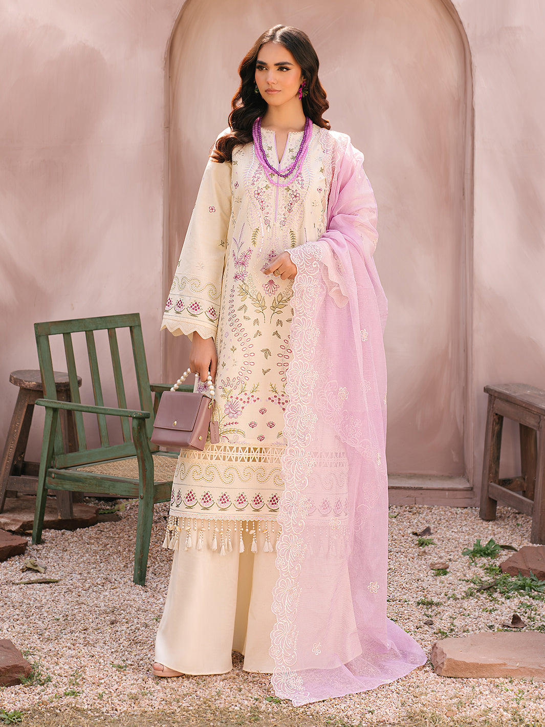 Mahnur | Masakali Luxury Lawn 24 | MK 01 - B - Pakistani Clothes for women, in United Kingdom and United States