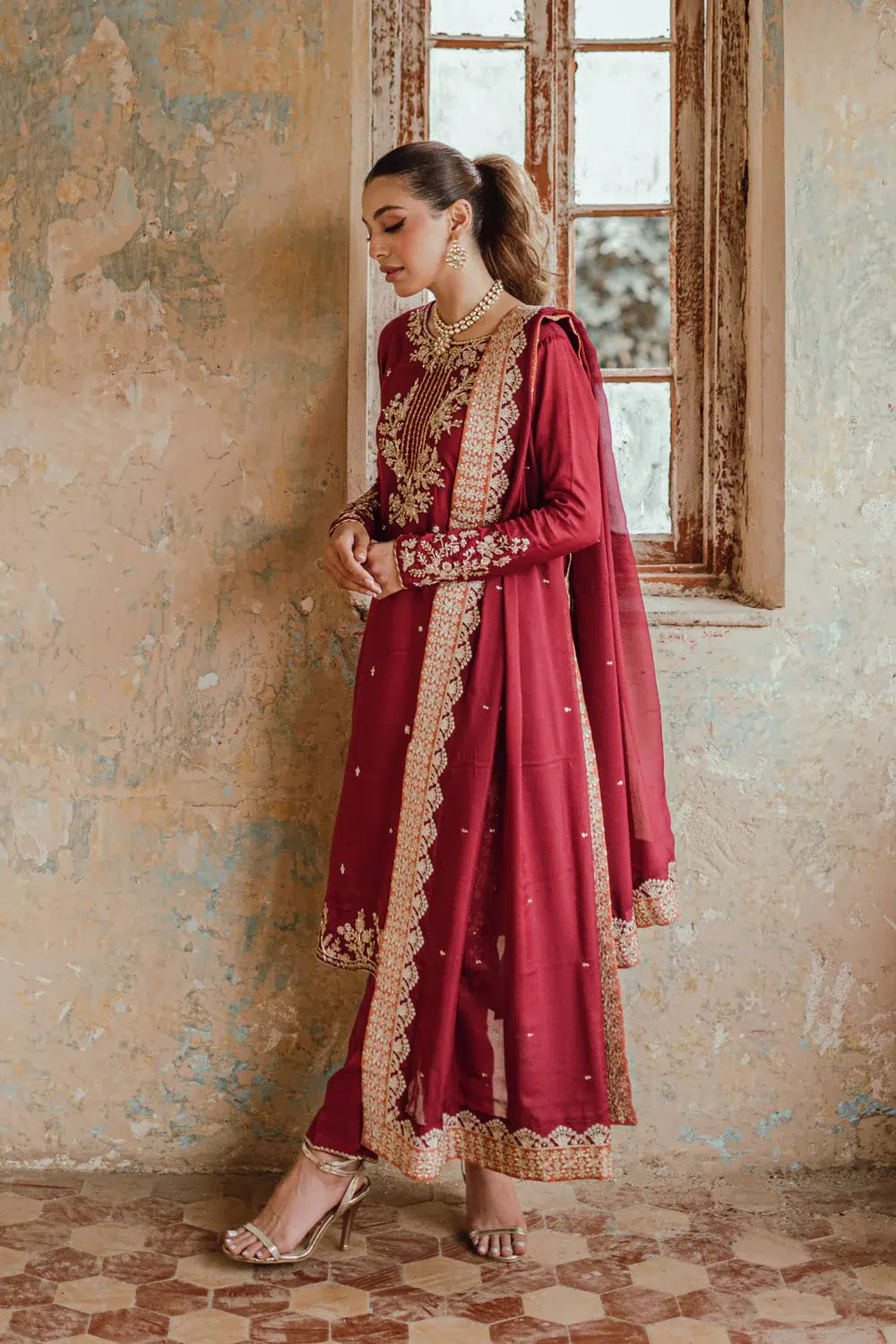 Azure | Embroidered Formals | Majestic Rouge - Pakistani Clothes for women, in United Kingdom and United States