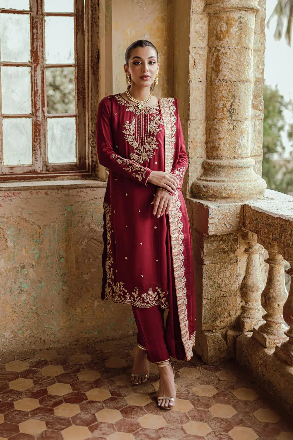 Azure | Embroidered Formals | Majestic Rouge - Pakistani Clothes for women, in United Kingdom and United States