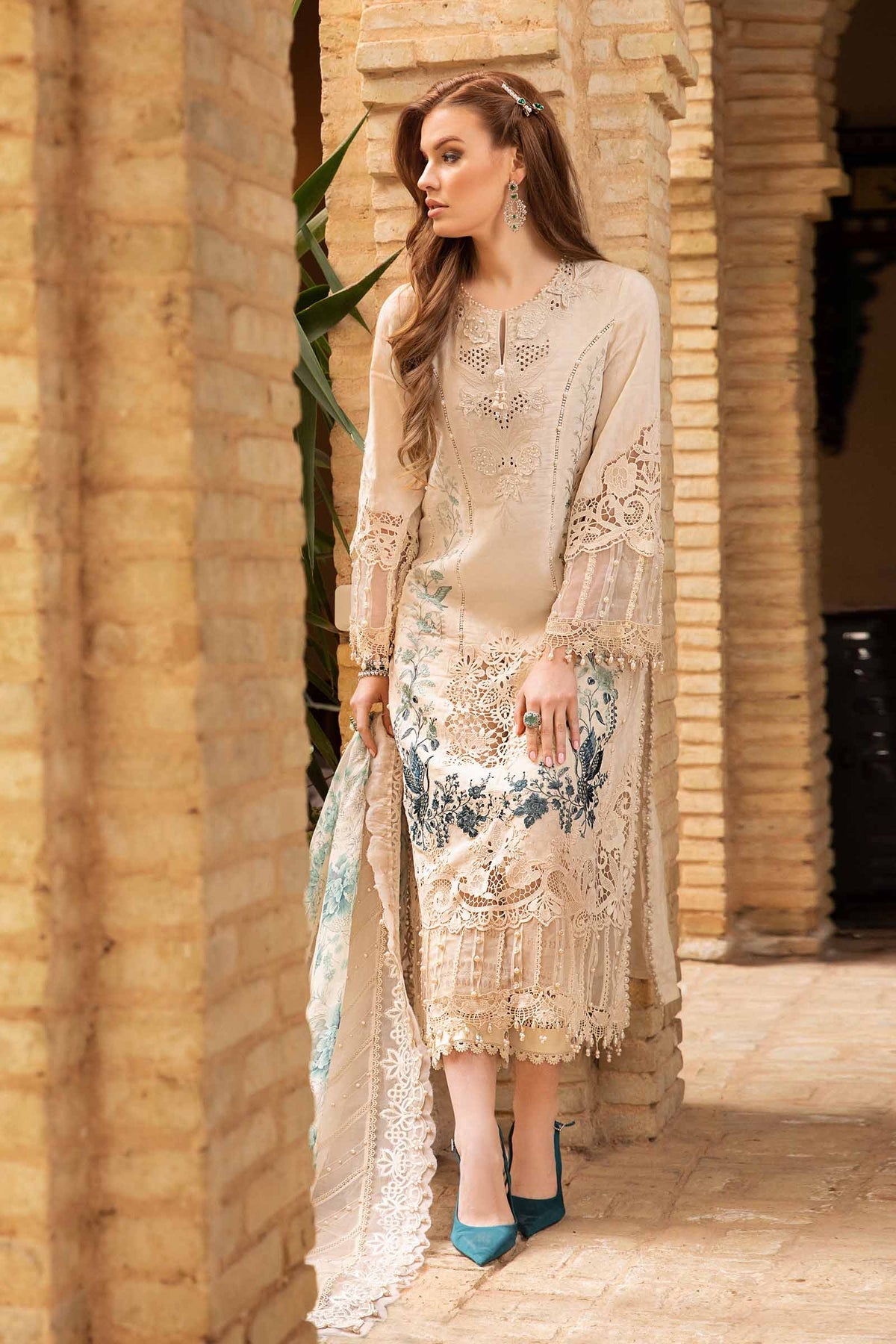 Maria B | Voyage a' Luxe Lawn | D-2414-B - Pakistani Clothes for women, in United Kingdom and United States