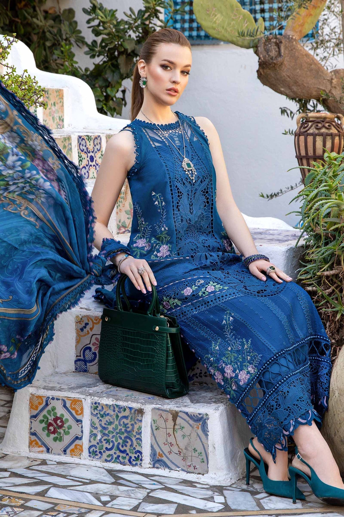 Maria B | Voyage a' Luxe Lawn | D-2415-A - Pakistani Clothes for women, in United Kingdom and United States