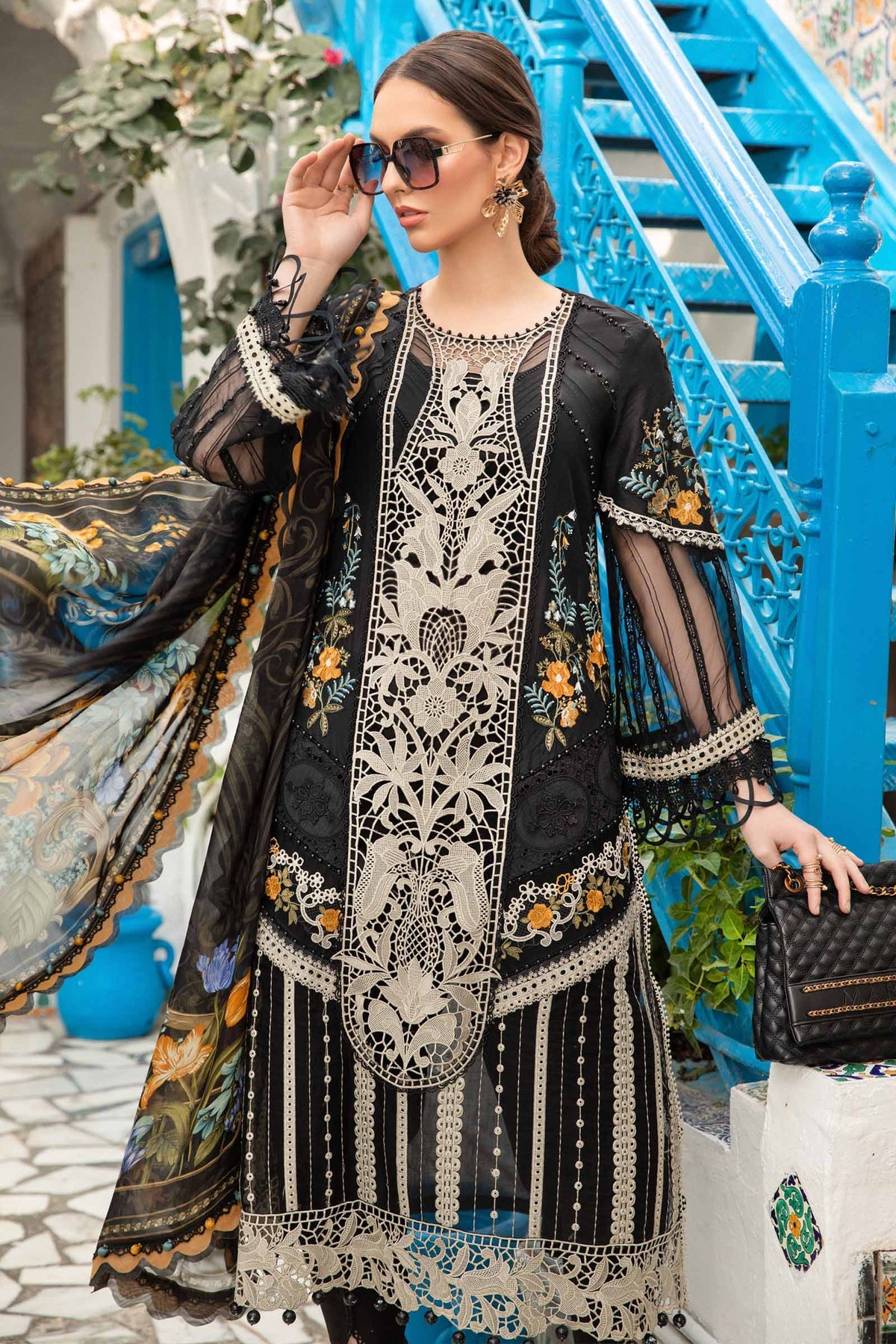 Maria B | Voyage a' Luxe Lawn | D-2415-B - Pakistani Clothes for women, in United Kingdom and United States