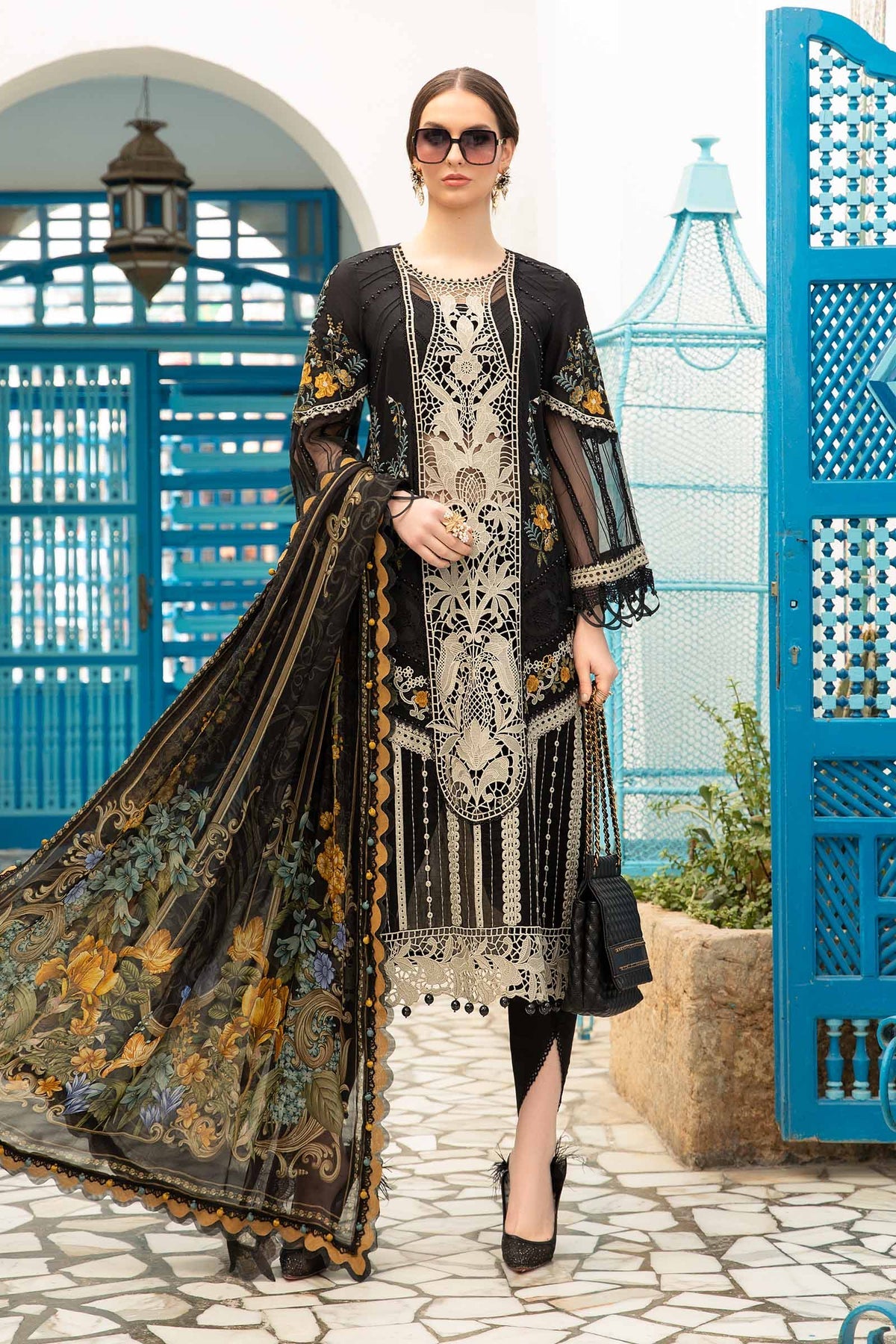 Maria B | Voyage a' Luxe Lawn | D-2415-B - Pakistani Clothes for women, in United Kingdom and United States