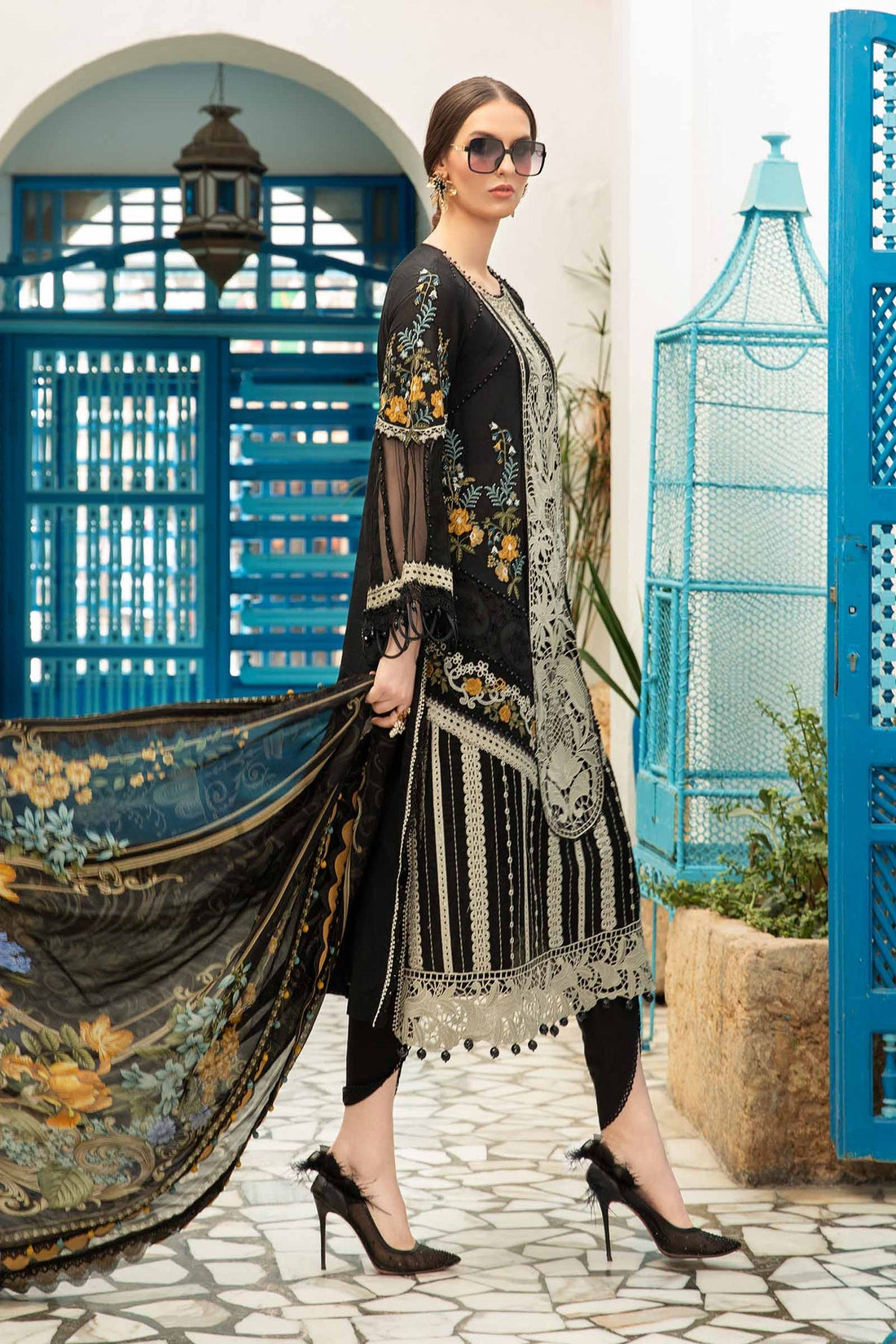 Maria B | Voyage a' Luxe Lawn | D-2415-B - Pakistani Clothes for women, in United Kingdom and United States