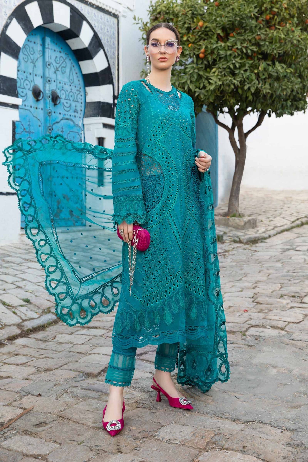 Maria B | Voyage a' Luxe Lawn | D-2402-A - Pakistani Clothes for women, in United Kingdom and United States