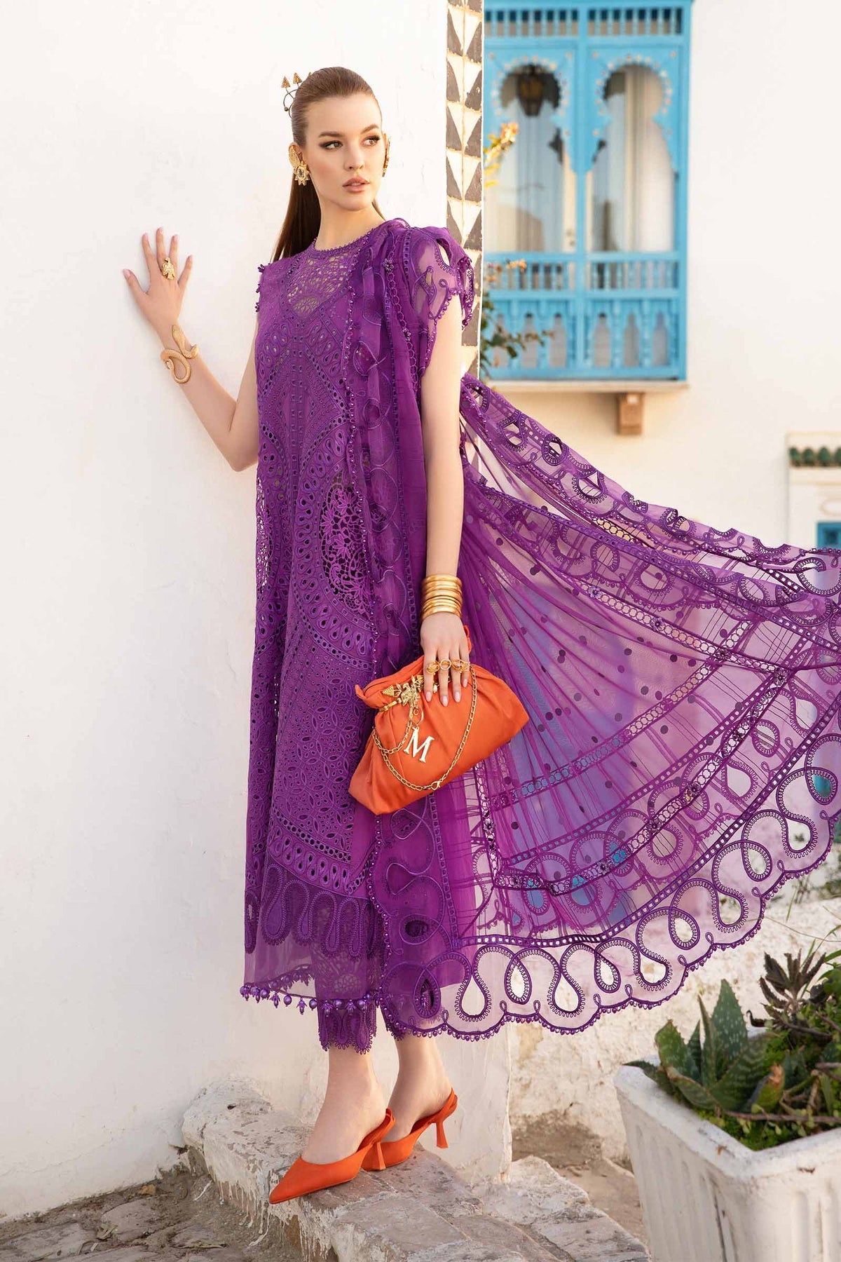 Maria B | Voyage a' Luxe Lawn | D-2402-B - Pakistani Clothes for women, in United Kingdom and United States