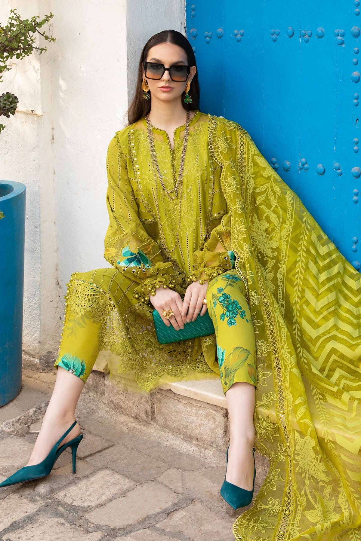 Maria B | Voyage a' Luxe Lawn | D-2408-A - Pakistani Clothes for women, in United Kingdom and United States