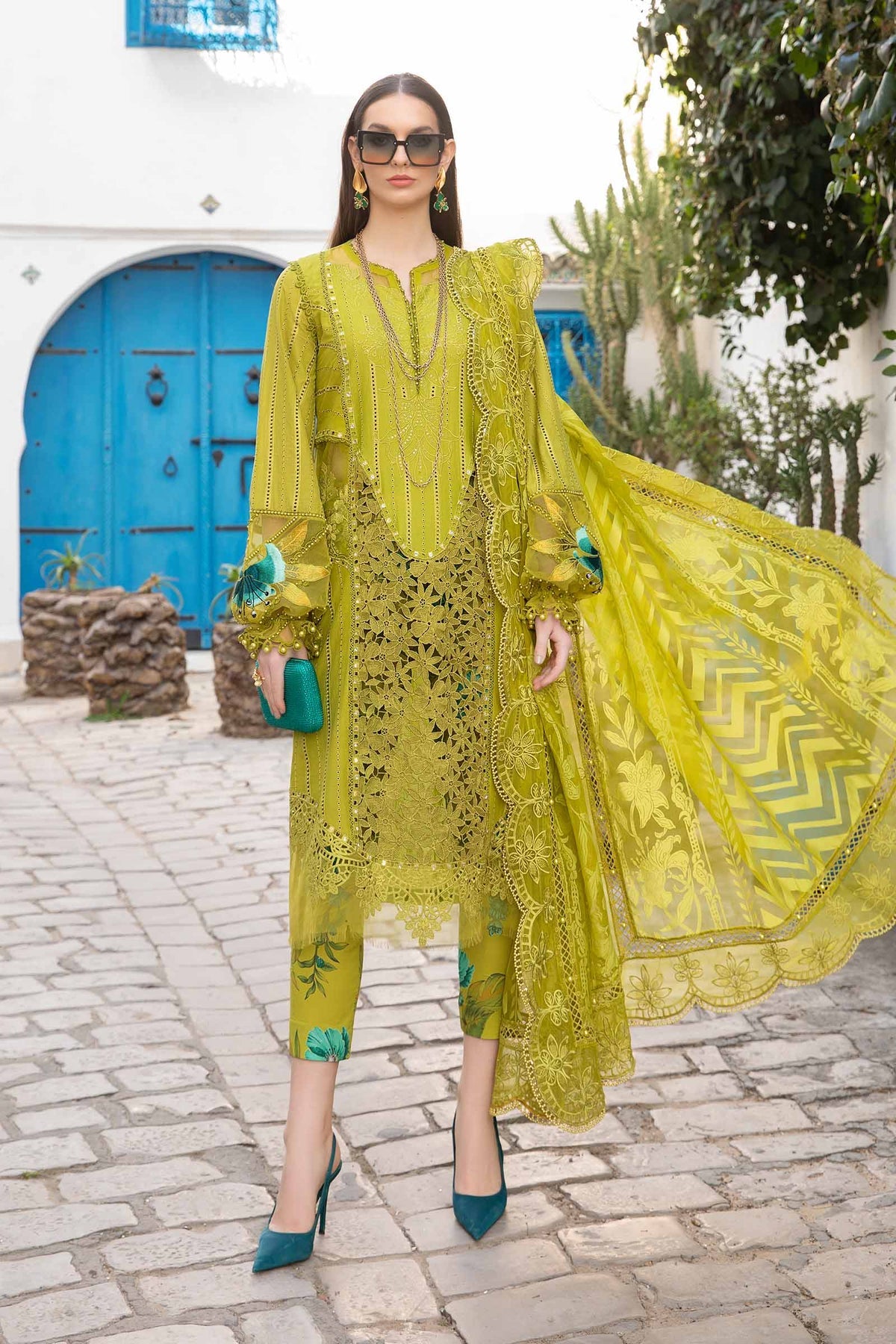 Maria B | Voyage a' Luxe Lawn | D-2408-A - Pakistani Clothes for women, in United Kingdom and United States