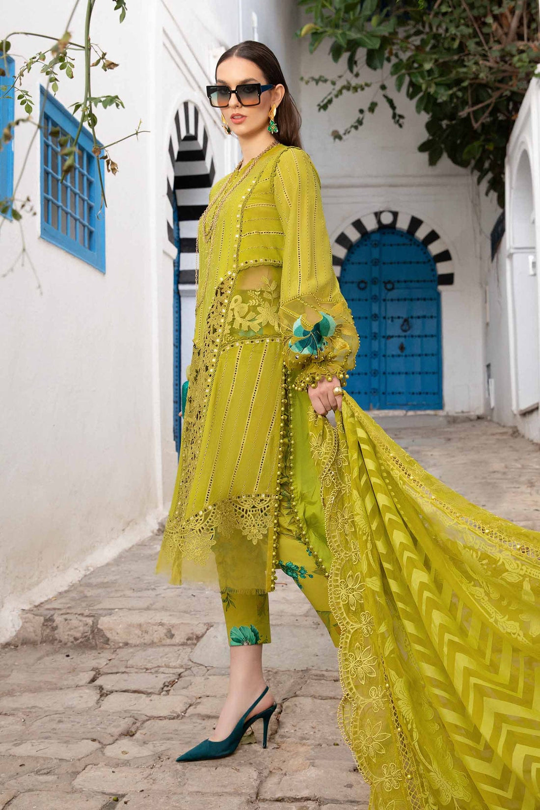 Maria B | Voyage a' Luxe Lawn | D-2408-A - Pakistani Clothes for women, in United Kingdom and United States