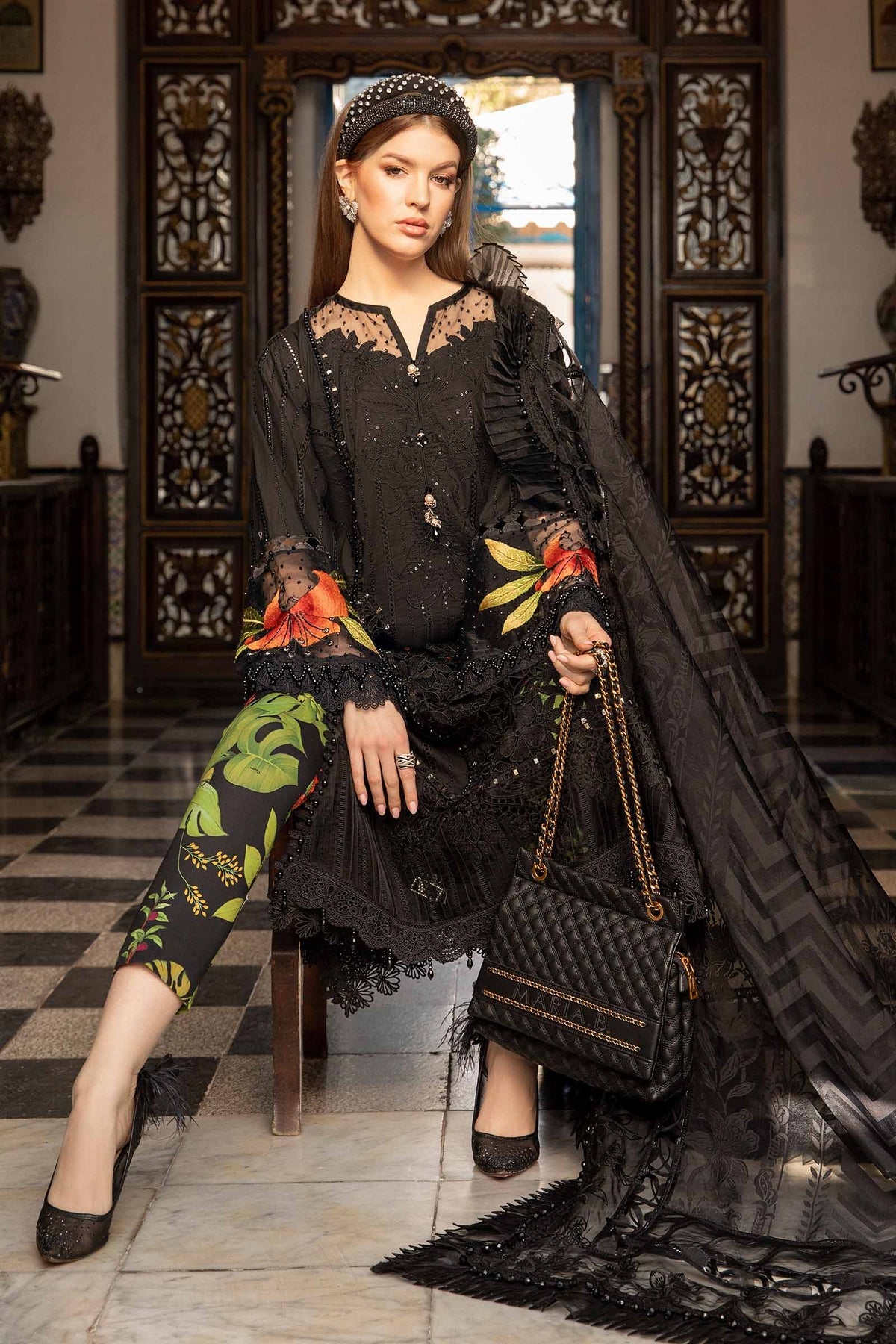 Maria B | Voyage a' Luxe Lawn | D-2408-B - Pakistani Clothes for women, in United Kingdom and United States