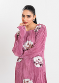 Maria Osama Khan | Claire Pleated Silk | Rosy - Pakistani Clothes for women, in United Kingdom and United States