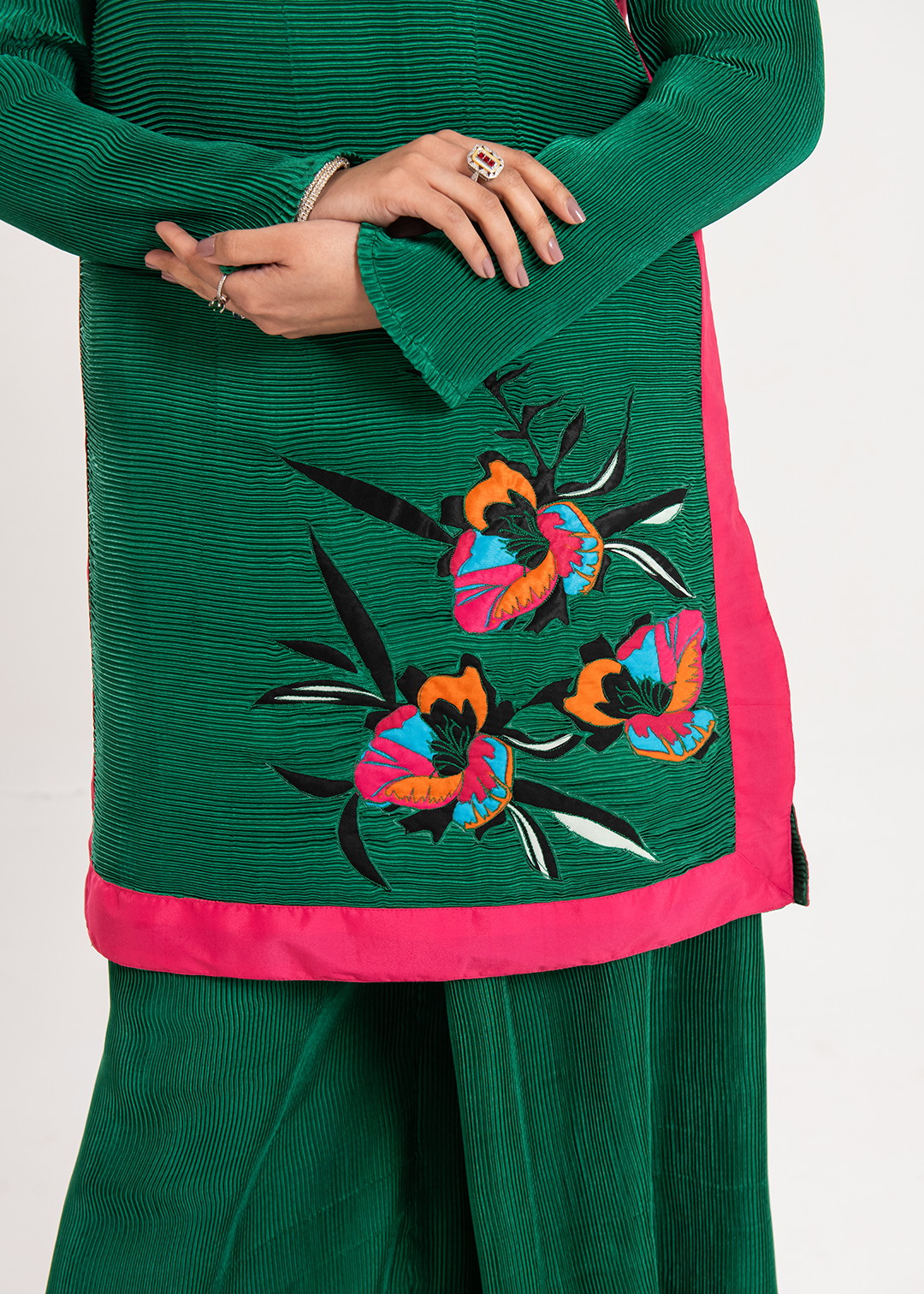 Maria Osama Khan | Claire Pleated Silk | Ivy - Pakistani Clothes for women, in United Kingdom and United States