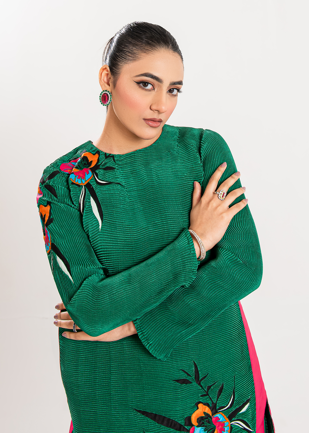 Maria Osama Khan | Claire Pleated Silk | Ivy - Pakistani Clothes for women, in United Kingdom and United States