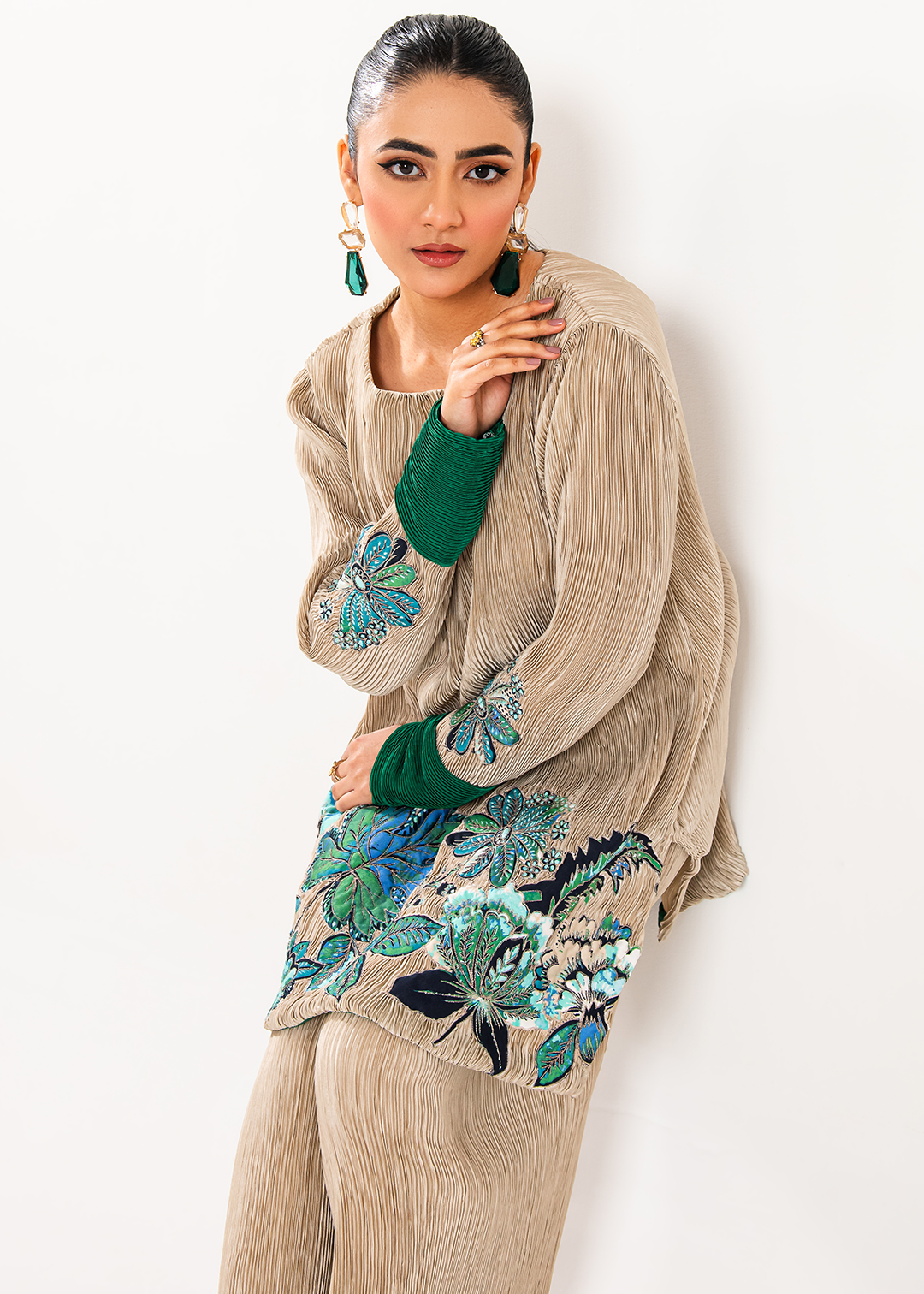 Maria Osama Khan | Claire Pleated Silk | Stardust - Pakistani Clothes for women, in United Kingdom and United States