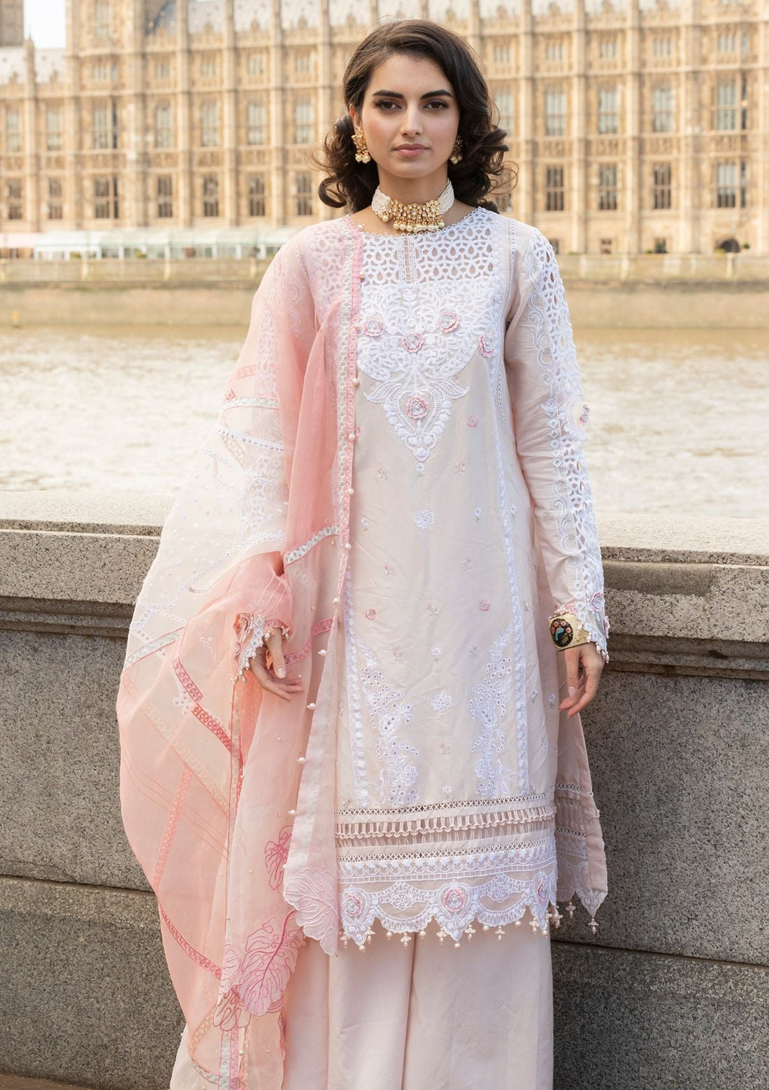 Meem | Luxury Eid Lawn 24 | MD-02 LIGHT PINK - Pakistani Clothes for women, in United Kingdom and United States