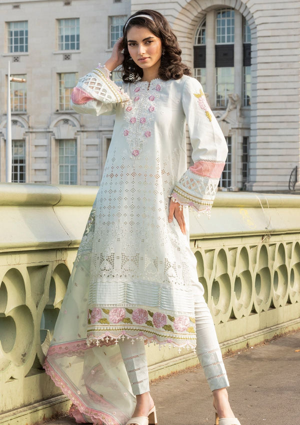 Meem | Luxury Eid Lawn 24 | MD-09 LIGHT BLUE - Hoorain Designer Wear - Pakistani Ladies Branded Stitched Clothes in United Kingdom, United states, CA and Australia