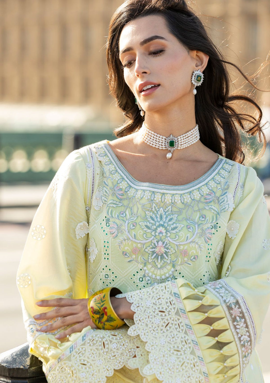 Meem | Luxury Eid Lawn 24 | MD-08 YELLOW - Pakistani Clothes for women, in United Kingdom and United States