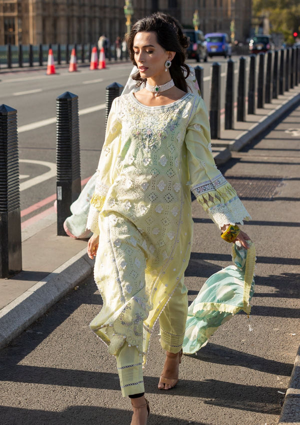 Meem | Luxury Eid Lawn 24 | MD-08 YELLOW - Hoorain Designer Wear - Pakistani Ladies Branded Stitched Clothes in United Kingdom, United states, CA and Australia