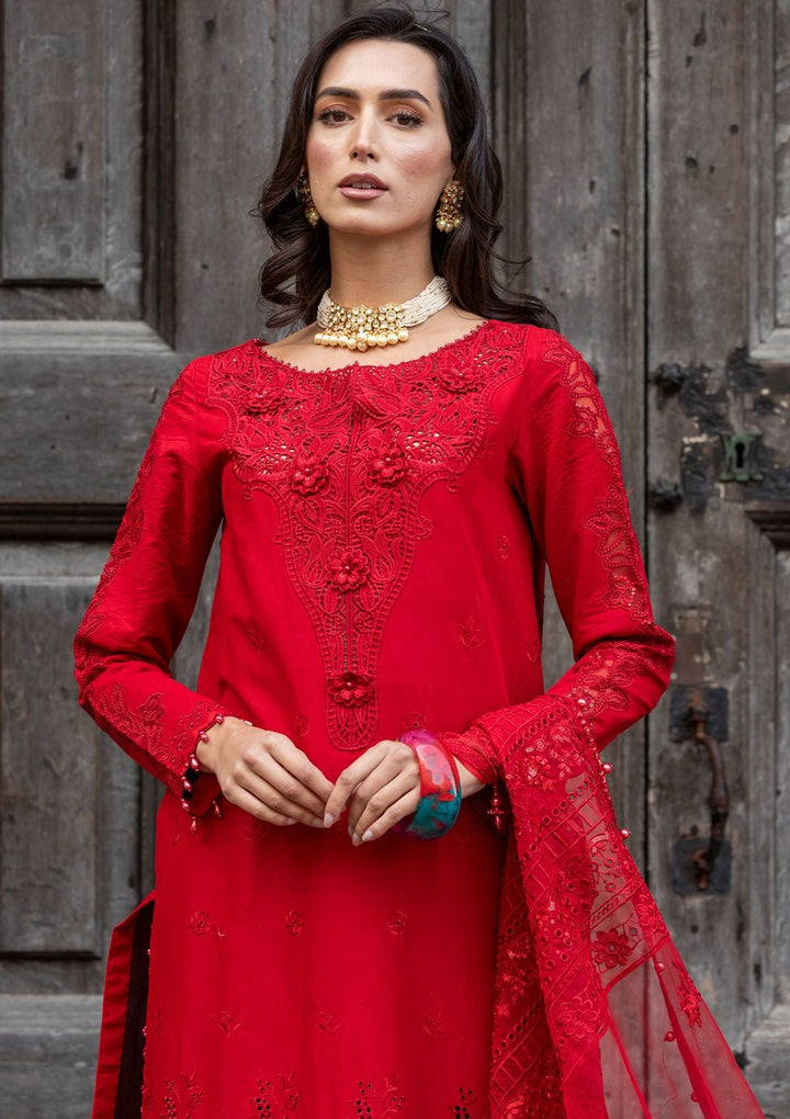 Meem | Luxury Eid Lawn 24 | MD-10 RED - Pakistani Clothes for women, in United Kingdom and United States