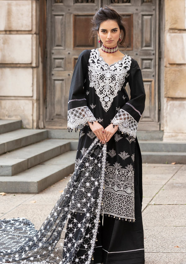Meem | Luxury Eid Lawn 24 | MD-01 BLACK - Hoorain Designer Wear - Pakistani Ladies Branded Stitched Clothes in United Kingdom, United states, CA and Australia