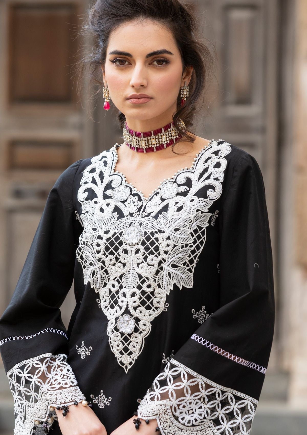 Meem | Luxury Eid Lawn 24 | MD-01 BLACK - Pakistani Clothes for women, in United Kingdom and United States