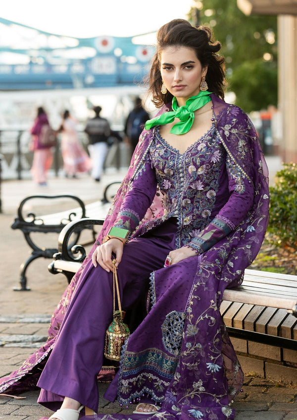 Meem | Luxury Eid Lawn 24 | MD-06 PURPLE - Hoorain Designer Wear - Pakistani Ladies Branded Stitched Clothes in United Kingdom, United states, CA and Australia