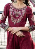 Meem | Luxury Eid Lawn 24 | MD-11 MAROON - Pakistani Clothes for women, in United Kingdom and United States