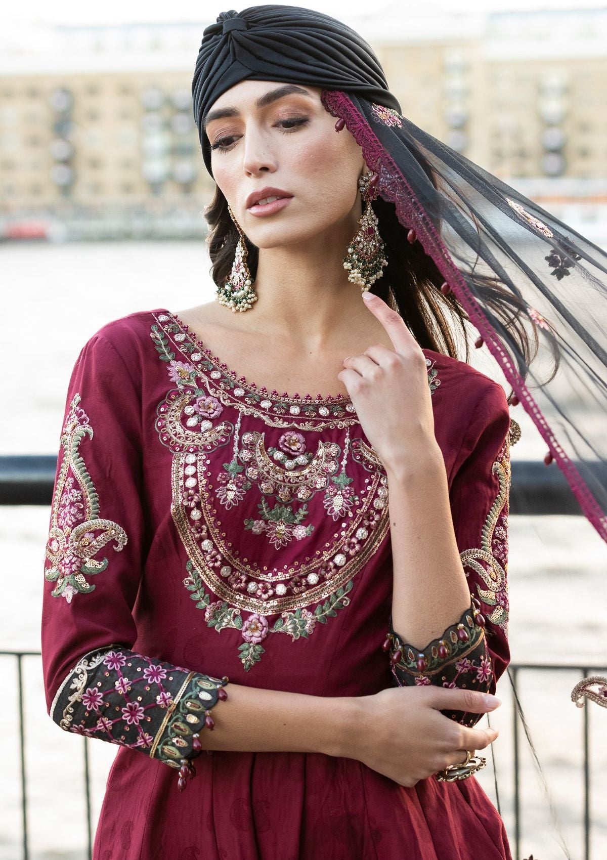 Meem | Luxury Eid Lawn 24 | MD-11 MAROON - Pakistani Clothes for women, in United Kingdom and United States