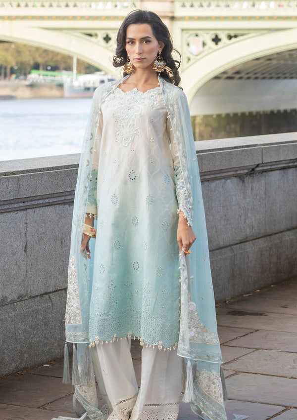 Meem | Luxury Eid Lawn 24 | MD-07 BLUE - Hoorain Designer Wear - Pakistani Ladies Branded Stitched Clothes in United Kingdom, United states, CA and Australia