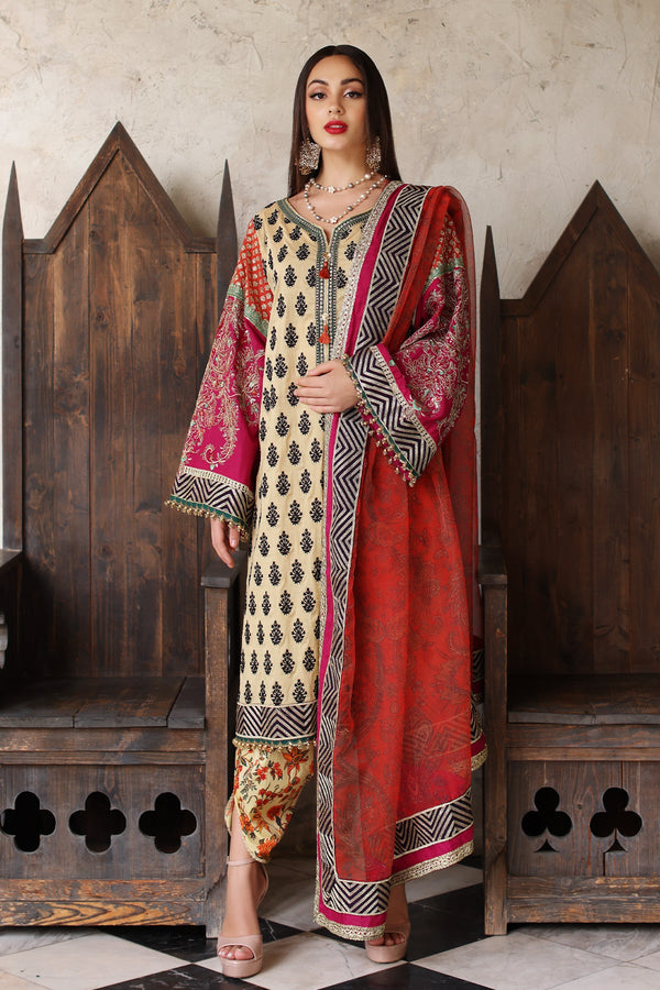 Mina Kashif | Festive Lawn | Amani - Hoorain Designer Wear - Pakistani Ladies Branded Stitched Clothes in United Kingdom, United states, CA and Australia