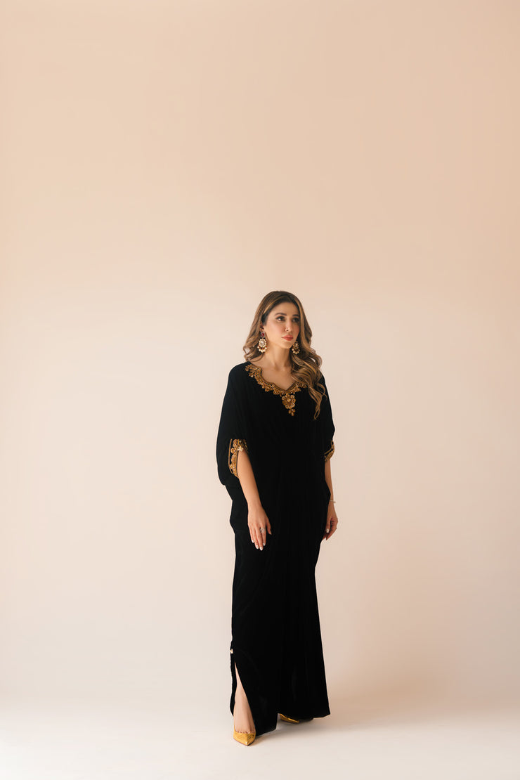 Sammy K | Velvet Festive Edit | Black Velvet Caftan