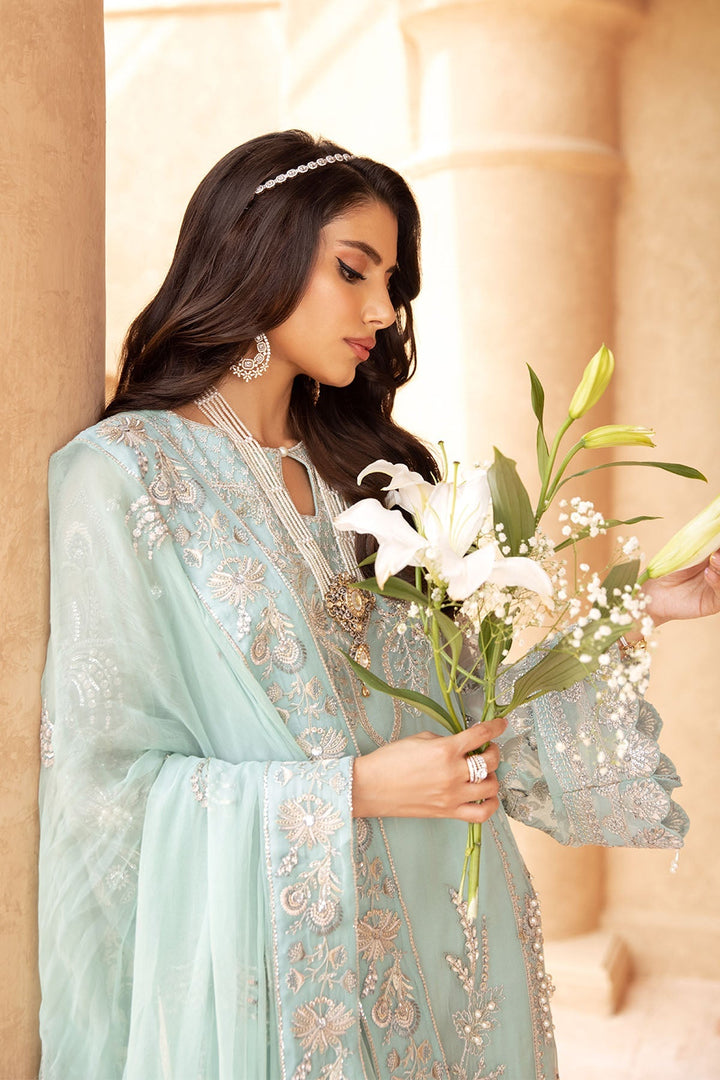 Nureh | Embroidered Luxury Chiffon | NEL-24 - Hoorain Designer Wear - Pakistani Ladies Branded Stitched Clothes in United Kingdom, United states, CA and Australia