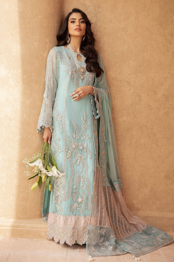 Nureh | Embroidered Luxury Chiffon | NEL-24 - Hoorain Designer Wear - Pakistani Ladies Branded Stitched Clothes in United Kingdom, United states, CA and Australia