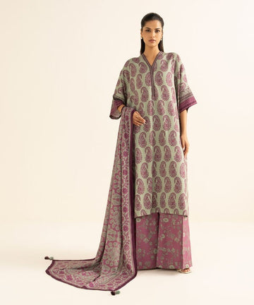 Sapphire | Fall Winter 25 |3 Piece - Printed Linen Suit 0U3PDY25V832