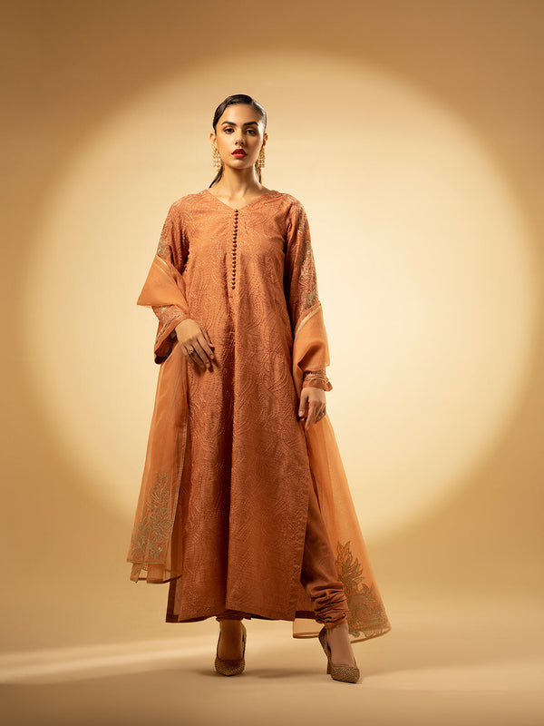 Fozia Khalid | Eid Edit 24 | Peach Hues - Hoorain Designer Wear - Pakistani Ladies Branded Stitched Clothes in United Kingdom, United states, CA and Australia