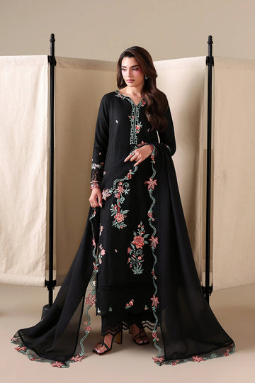 Azure | Luxury Lawn 26 | Black Peony