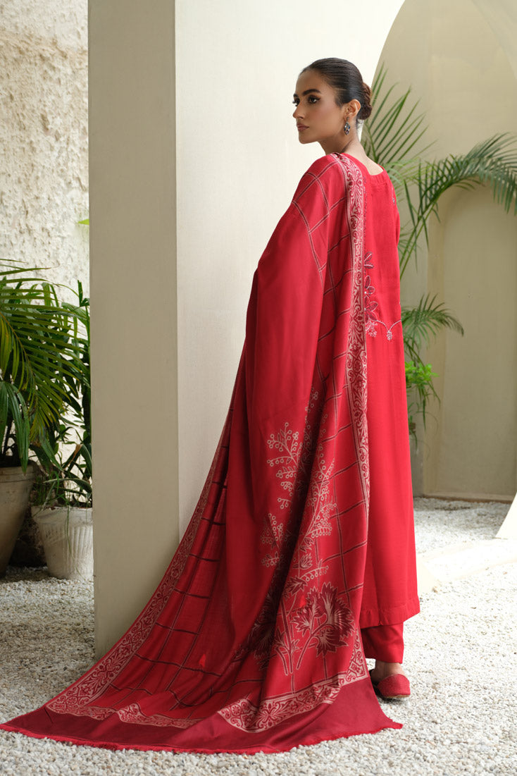 Marjjan | Aangan Embroidered Viscose |  MDS-75 (RED)