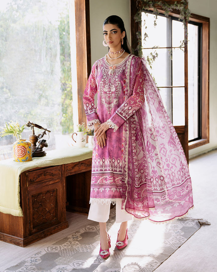 Roheenaz | Flora Printed Lawn | Amaranth - Hoorain Designer Wear - Pakistani Designer Clothes for women, in United Kingdom, United states, CA and Australia