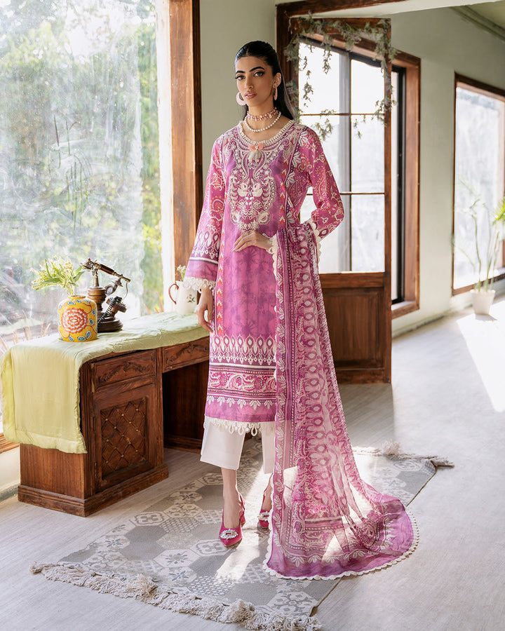Roheenaz | Flora Printed Lawn | Amaranth - Hoorain Designer Wear - Pakistani Designer Clothes for women, in United Kingdom, United states, CA and Australia