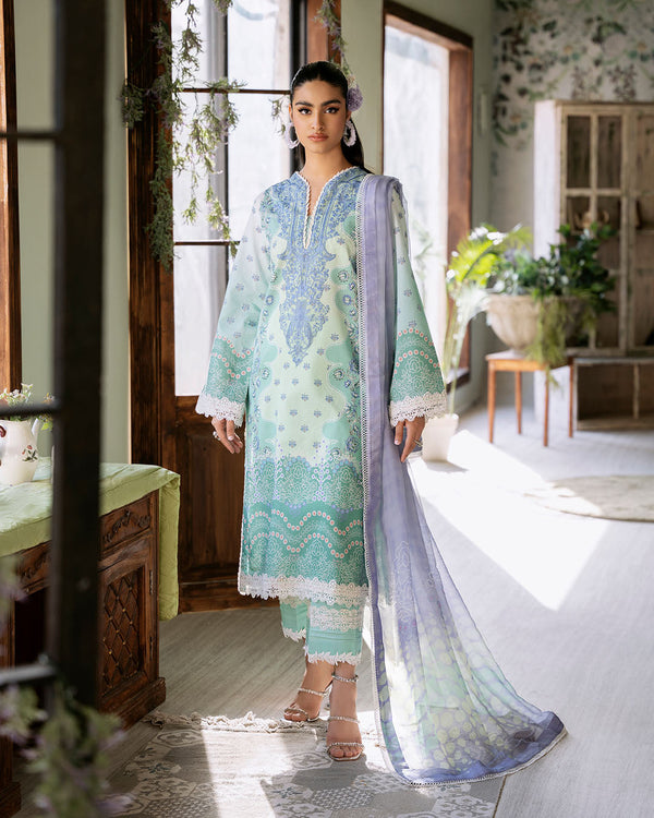 Roheenaz | Flora Printed Lawn | Elysium - Hoorain Designer Wear - Pakistani Designer Clothes for women, in United Kingdom, United states, CA and Australia