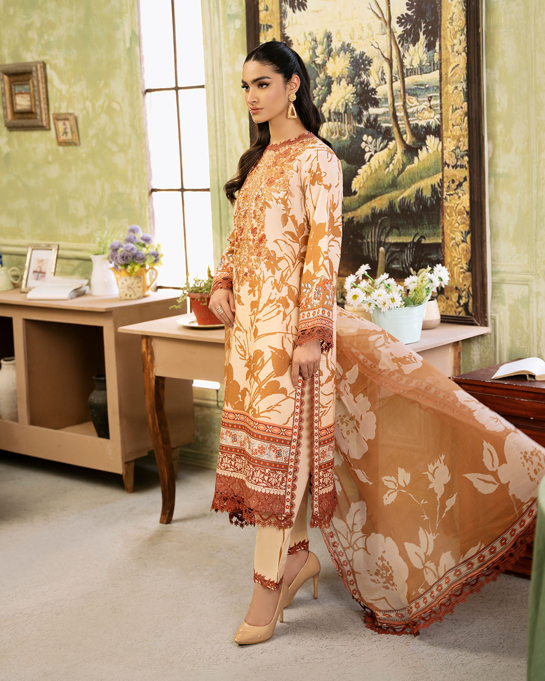 Roheenaz | Flora Printed Lawn | Harmonia - Pakistani Clothes for women, in United Kingdom and United States